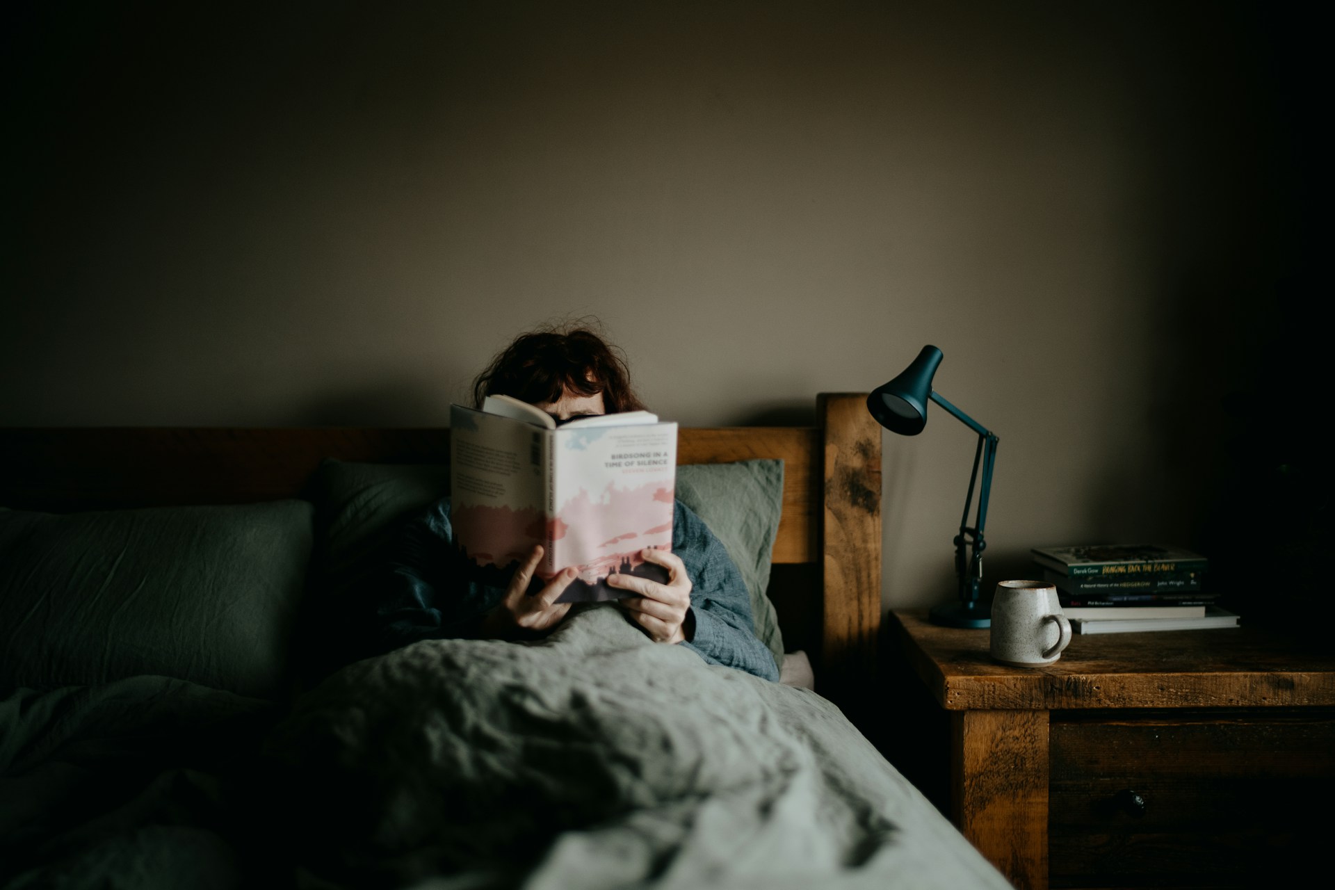 Books and lamp, cosy reading