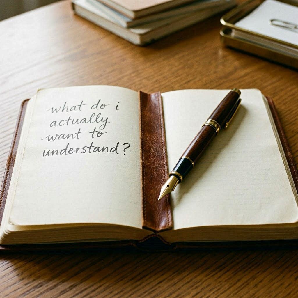 Notebook with thoughts
